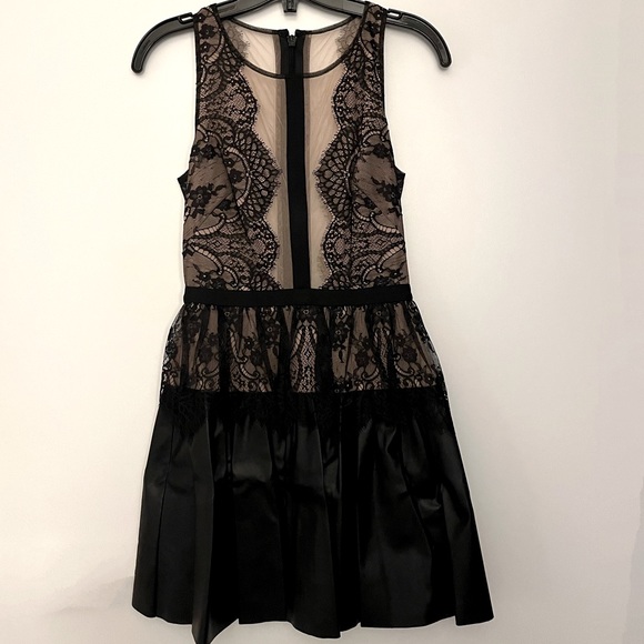 BCBGMaxAzria Layton faux leather & lace dress - Picture 2 of 7